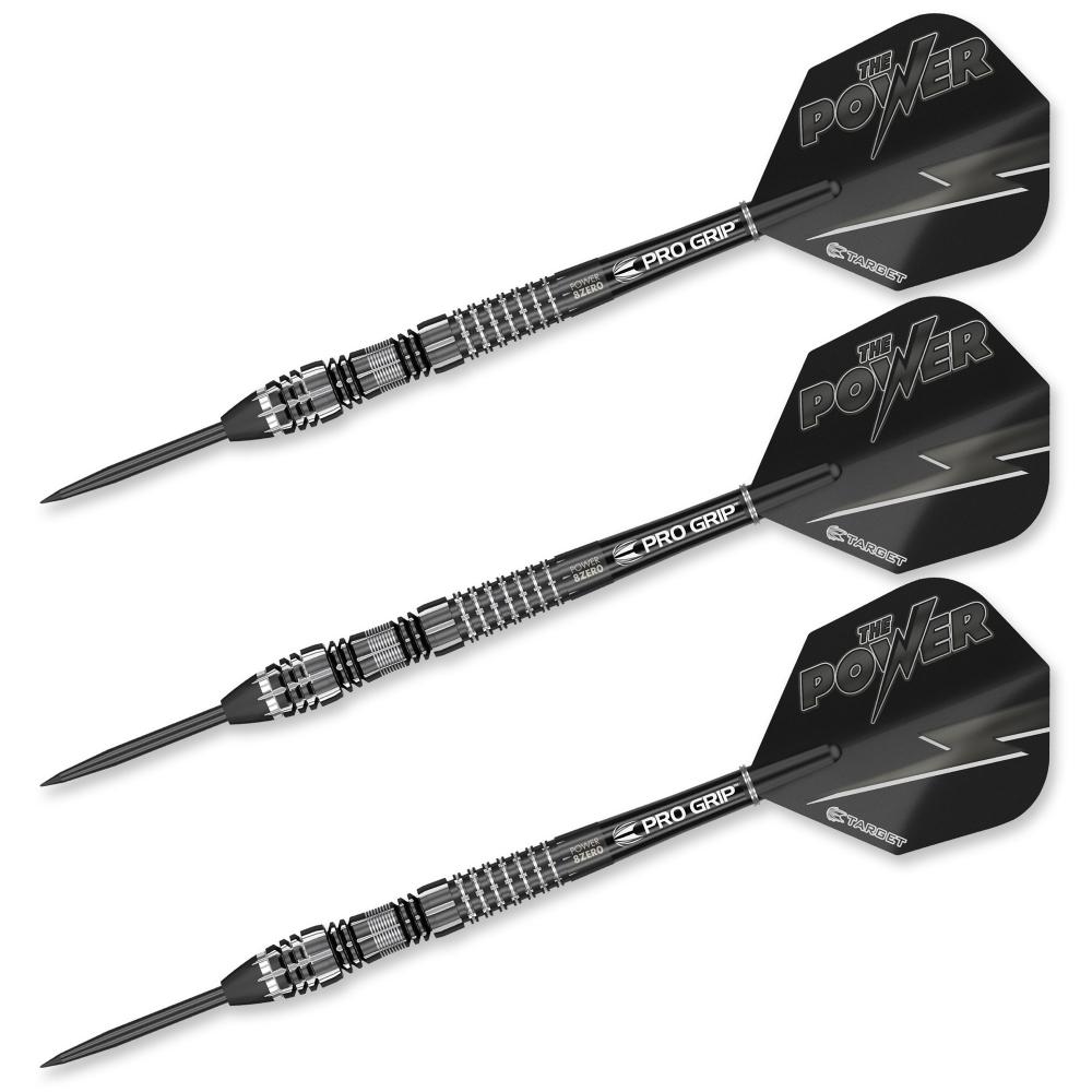 Power 8Zero Black P8Z4 21g Steel Tip Darts 93406