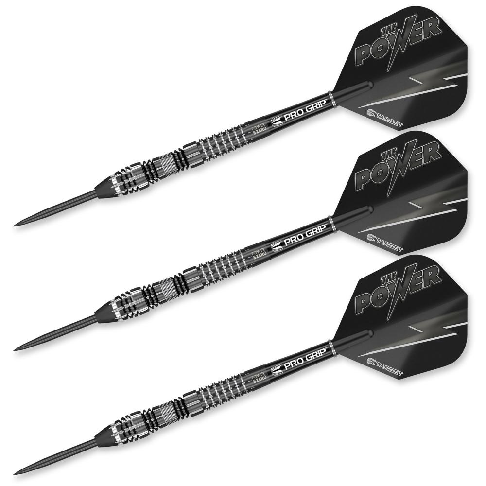 Power 8Zero Black P8Z4 23g Steel Tip Darts 93407