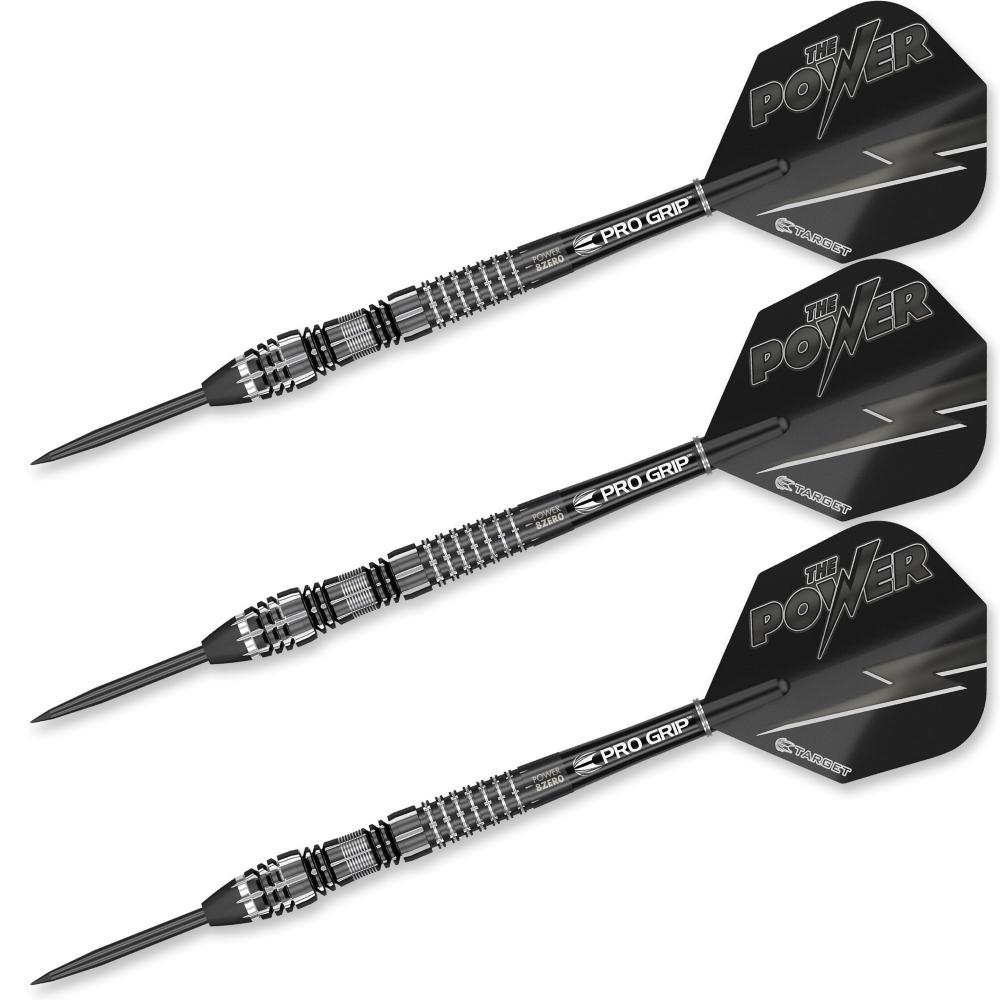 Power 8Zero Black P8Z4 25g Steel Tip Darts 93408